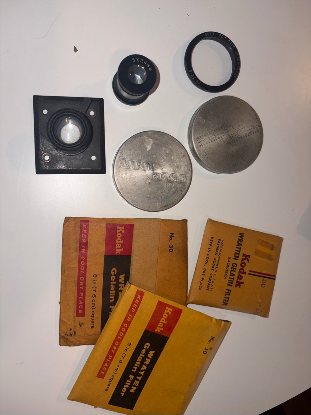 Vintage lot of filters and lenses
